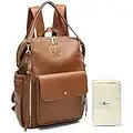 miss fong Wickeltasche Wickelrucksack Mom Mummy Bag Windeltasche Mit Wickelunterlage Unterwegs Rucksack Braun