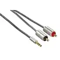 Hama 2m Aluline 3,5 mm Jack Stereo Plug - 2 x RCA Plug Cable Conexión