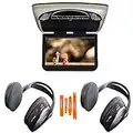 Voxx Movies to Go VXMTG10 10.1" Hi-Res DVD LED Back-lit Overhead Monitor with 2 Pair of Wireless Headphones