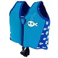 SwimBest Swim Vest - Swim Jacket/Buoyancy Aid with Safety Strap for ages up to 7 years old with Removeable Floats (Blue Fish, Small)