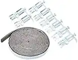 Sanitop-Wingenroth 22338 6 Set di fissaggio da incasso in acciaio inox per lavello, 8 mollette per lavandino, nastro sigillante, per il montaggio, cromato