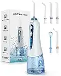 VOCUTE Water Flossers for Teeth Cordless, Oral Irrigator Dental Flosser Water Pick IPX7 Waterproof 300ML 5 Modes 5 Jet Tips Cordless Water Flossers USB Rechargeable for 30 Days Use at Home Travel