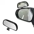 LivTee Adjustable Mounted Blind Spot Mirror HD Glass Wide Angle Side Rearview Mirror Universal, Black