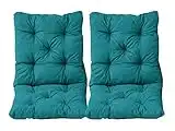 Ambientehome Lot de 2 Coussins Haut Dossier HANKO pour Fauteuil de Jardin, Coton, ca. 98 x 50 x 8 cm, Ton Bleu, 2 Unité 1