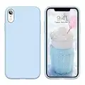 iPhone XR Case,iPhone XR Phone Case,DUEDUE Liquid Silicone Soft Gel Rubber Slim Fit Cover with Microfiber Cloth Lining Cushion Shockproof Full Body Protective Anti Scratch Case for iPhone XR 6.1 inch for Women Girls,Blue