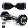 Hoverboard Bluetooth Black 6.5 Inch Kids Self-Balancing Electric Scooters LED Wheels Lights 500W Motor Smart Skateboard With UK Charger And Key