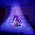 Ciaoed Zanzariera con stelle luminose Stelle Bagliore Letto a baldacchino Cupola Letto antizanzare Baldacchino Adatto a letto per bambino, bambino, ragazza o adulto