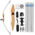 REAWOW Arc de Chasse Adulte Arcs de tir à l'arc Flèche Set 30Lbs Chasse Takedown Arc Classique et flèche Ensemble pour Adulte