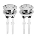 Lot de 2 boutons pression universels pour réservoir d'eau de WC - 38 mm - Double chasse d'eau - Bouton pop-up - Double bouton de chasse d'eau standard