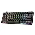 Punkston TH61 60% Mechanical Gaming Keyboard,RGB Backlit Wired Ultra-Compact Mini Mechanical Keyboard Full Keys Programmable Black