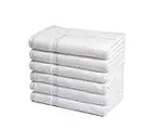 AmazonCommercial Premium 100% Cotton Bath Mat Set - Pack of 6, 20 x 30 inches, 684 GSM, White