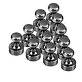 TRAYBRAY Magnet Magnete Metal 12 * 16mm Push Pin Magnete Perfekt für Kühlschrank Pinnwand DIY mit Aufbewahrungsbox - 12 Stücke (Schwarz)