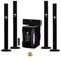 Acoustic Audio AAT1003 Bluetooth Tower 5.1 Speaker System with Mic and Powered Subwoofer