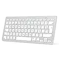 Teclado Bluetooth para Mac os, OMOTON Teclado inalámbrico para Apple MacBook Pro/Air, iMac, iMac Pro, Mac Mini, Mac Pro, QWERTY ES Layout, Diseño específico para Mac, Plata