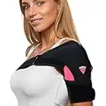Shoulder Brace for Torn Rotator Cuff - 4 Sizes - Shoulder Pain Relief, Support and Compression - Sleeve Wrap for Shoulder Stability and Recovery - Fits Left and Right Arm, Men & Women (Pink, Small/Medium)