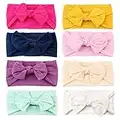 8 Pack Baby Headbands, Soft Nylon Newborn Head Bands with Bow for Child Hair Accessories