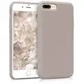 kwmobile Hülle kompatibel mit Apple iPhone 7 Plus/iPhone 8 Plus Hülle - dünnes Silikon Handy Case - Handyhülle weiche Oberfläche - kabelloses Laden - Helltaupe