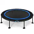 COSTWAY Mini Cama Elástica de φ120 cm Trampolín Fitness para Interior y Exterior para Niño y Adulto (Azul)