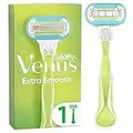 Gillette Venus Extra Smooth Rasierer Damen, Damenrasierer + 1 Rasierklinge mit 5-fach Klinge, Frauen Geschenk