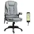 Vinsetto 6 Point Vibrating Massage Home Office Chair High Back Executive Chair with Reclining Back, Swivel Wheels, Grey