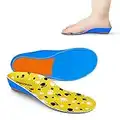 Popzoom Semelles orthopédiques pour enfants - Semelles pour pieds plats, fasciite plantaire, éperons de talon, surpronation jaune S