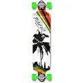 Yocaher Palm City Rasta Longboard Skateboard komplett Drop-Down-Cruiser 104,8 x 25,4 cm mit schwarzem Premium-Griffband, robuste Aluminiumlegierung, 71 mm Longboard-Räder – Palm City Rasta