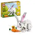 LEGO 31133 Creator 3in1 Weißer Hase Tierspielzeug Set mit Hasen-, Robben- und Papageienfiguren, Baustein-Konstruktionsspielzeug für Kinder ab 8 Jahren