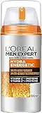 L'Oréal Men Expert - Soin Visage pour Homme - Hydratation 24H & Anti-Fatigue - 5 Actions - Texture Gel-Crème - A la Vitamine C et aux Protéines - Tous Types de Peaux - Hydra Energetic - 100 ml