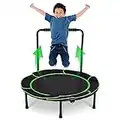 Ø91cm Trampoline pour Enfants Mini Trampoline avec poignée et Housse de Protection Pliable Fitness Exercise Rebounder Jumper sûr et Durable Trampoline pour Tout-Petits Intérieur Extérieur