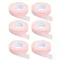 6 Rolls Pink Eyelash Tape, JASSINS Adhesive Fabric Eyelash Tapes, Adhesive Breathable Micropore Fabric Tape for Eyelash Extension Supply,9 m/10 yard Each Roll (Pink)