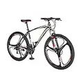 Hybike Mountain Bikes HYX1,27.5 Inches Bikes for Men, 21 Speed Womens Mountain Bicycle, Dual Disc Brake Adult/Youth Commuter bike, (Blackred/Mag wheel)