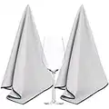 SINLAND Microfiber Glass Polishing Cloths Large Size Thick Lint -Free Drying Towels for Wine Glasses Stemware Dishes Stainless Appliances 20 Inch X 25 Inch Pack of 2 Grey