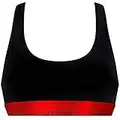 Calvin Klein Bralette De Algodón Moderno, Gala Negro/Rojo Gala Negro/Rojo S