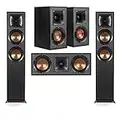 Klipsch Reference R-625FA 5.0 Home Theater Pack, Black Textured Wood Grain Vinyl