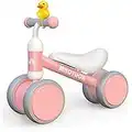 MHCYLION Kinder Laufrad ab 1 Jahr Balance Lauflernrad Spielzeug mit 4 Räder für 10-24 Monate Baby, Erst Rutschrad Fahrrad für Jungen Mädchen als Geschenke Rosa