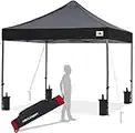 ABCCANOPY 3x3M Heavy Duty Pop Up Gazebo With Upgraded Roller Bag, 4 Weight Bags, Stakes and Ropes,(Black)