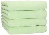 Betz Lot de 4 Serviettes de Bain draps de Bain Palermo 70 x 140 cm 100% Coton Couleur Vert