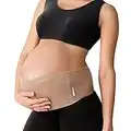 NU MOMZ Belly Band for Pregnancy Support - Maternity Belt for Back Hip & Pelvic Discomfort - Prenatal & Postpartum Tummy Wrap - Pregnancy Belt - Breathable Abdominal Sling - Beige