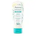 Aveeno Zinc Oxide Mineral Sunscreen SPF 50, Active Naturals Body Sun Cream for Sensitive Skin, Oil Free, Hypoallergenic, Water resistant, 88ML