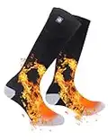 Chaussettes chauffantes Hommes Femmes Chaussettes à Piles pour Pieds froids Chaussettes électriques Thermiques pour Le Camping Chauffe-Pieds d'hiver(Extra Large)