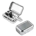 1 Pieces Ashtrays Mini Ashtray with lid Metal Ashtray for Outdoor Camping, Travel, Garden, Bar, Car(Silver)