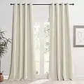 KGORGE Vorhänge Beige Blickdicht Wohnzimmer Gardinen mit Ösen 2er Set 245 x 140 cm(HxB) Thermo Gardinen Hitzeschutz Vorhang Verdunkelung Curtains for Living Room, Hellbeige