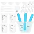 Silicone Measuring Cups for Epoxy Resin,JANCHUN Resin Supplies with 250&100ml Silicone Cups,Silicone Hard Stir Sticks,Epoxy Mixer,Color Cups,Mixing Tools for Resin,Molds,Jewelry Making, Easy to Clean
