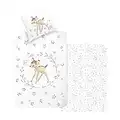 Bambi Disney Juego de ropa de cama para niñas, ropa de cama para adolescentes, REH & Hase Klopfer, funda de almohada 80 x 80 + funda nórdica 135 x 200 cm – 100% algodón