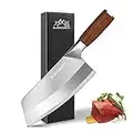 BLADESMITH Cleaver Knife 7“, Chinese Kitchen Chef Knife, Vegetable Shopper, High Carbon German Steel Blade with Wood Handle- w/t Gift box