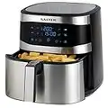 Salter EK4628 XXL 8L Air Fryer - Hot Air Circulation, Oil Free, Removable Non-Stick Basket, Easy Clean, LCD Digital Touch Display, 60-Minute Timer, Family Size, Healthy Cooking, 8 Presets, 1800W