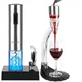 Secura Bundle Electric Wine Opener With Wine Aerator Aerating Pourer Spout and Decanter with 6 speeds of Aeration