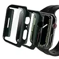 Hianjoo 2 PCS Cover Vetro Temperato Compatibile per Apple Watch 45 mm Series 8 (2022)/ Series 7 (2021), Pellicola Proteggi Schermo PC Custodia Compatibile con Apple iWatch 45mm Series 8/7- Verde Scuro