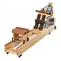 Shoze Water Rower Rowing Machine Homw Gym, V2Performance Monitor, OAK Wood With Vintage Paint Finish, 400 lbs Max Capacity Natural