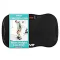 Vive Shake Plate - Vibration Platform with Resistance Exercise Band - Vibrating Fat Shaker Power Machine - Equipment for Whole Body Home Fitness - Pulsating Weight Loss Training (Black)